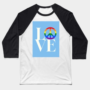 Peace and love - symbol for diversity and inclusion in blue Baseball T-Shirt